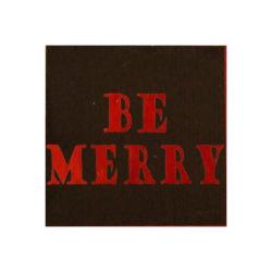 Etched Dichroic Accent Square Be Merry COE96