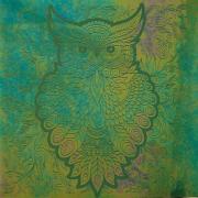 Etched Luminescent Owl Pattern COE96