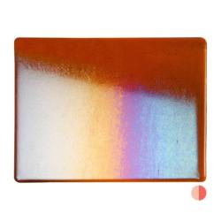 Bullseye Glass Carnelian Transparent, Rainbow Iridescent, Thin-rolled, 2mm COE90