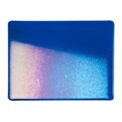 Bullseye Glass Carribean Blue Transparent Rainbow Iridescent Double-rolled 3mm COE90