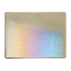 Bullseye Glass Khaki Transparent, Rainbow Iridescent, Double-rolled, 3mm COE90
