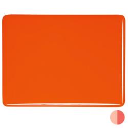 Bullseye Glass Orange Opalescent, Thin-Rolled, 2mm COE90