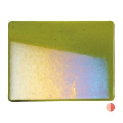 Bullseye Glass Pine Green Transparent Rainbow Iridescent Double-rolled 3mm COE90