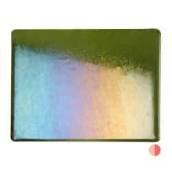 Bullseye Glass Pine Green Transparent Rainbow Iridescent Thin-rolled 2mm COE90