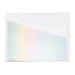 Bullseye Glass White Opalescent, Rainbow Iridescent Thin-rolled, 2mm COE90