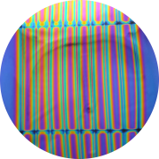 CBS Dichroic Coating Green/ Magenta Blue 1.5 Stripes Pattern on Thin Black  Glass COE96