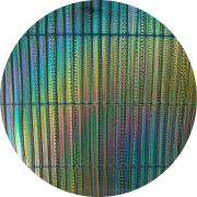 CBS Dichroic Coating Mixture 3/4'' Tropical Rays with Stell Strips Pattern Glass COE90