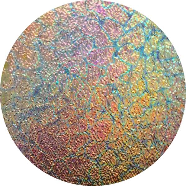 CBS Dichroic Coating Mixture Reptilian Pattern on Clear Ripple Glass COE90