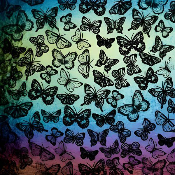 Etched Iridescent Butterflies Pattern COE90