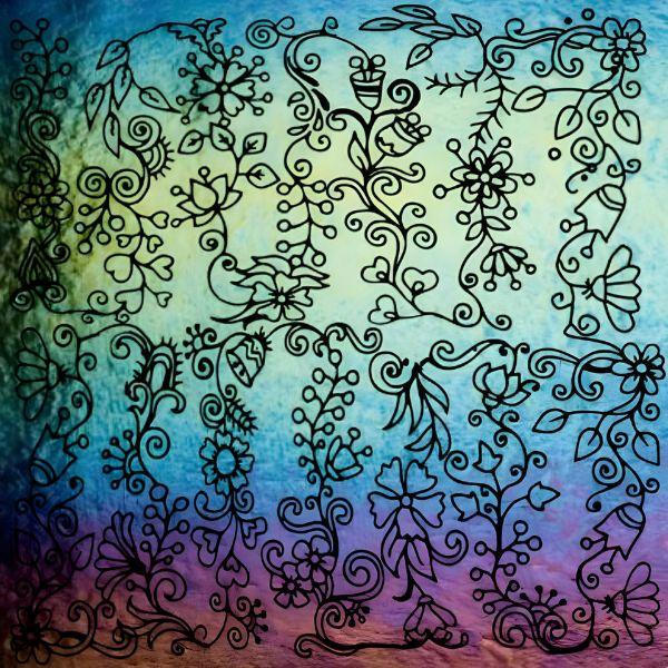 Etched Iridescent Meandering Vine Pattern COE90