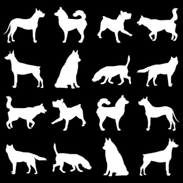 Etched Dog Silhouette Pattern