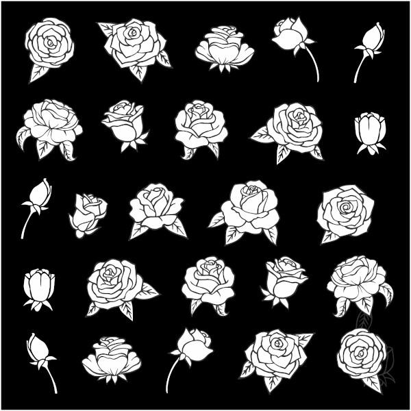 Etched Rose Silhouette Pattern