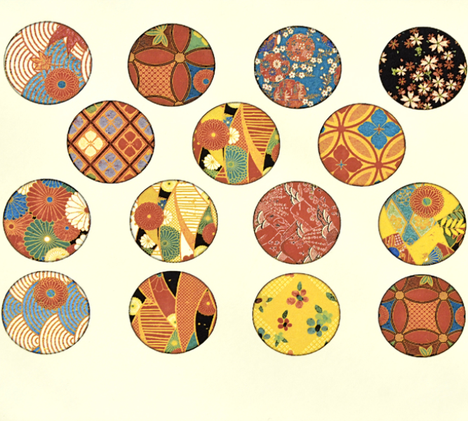 Vintage Kimono Circles Color Decal Sheet