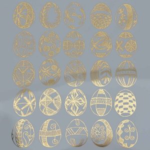 Easter Egg gold luster decals for glass or ceramic