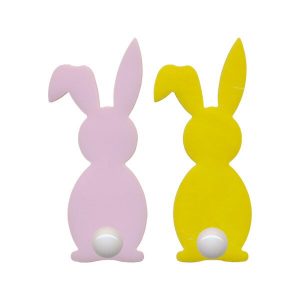 Pink and yellow bunny glass precut in COE90 or COE96