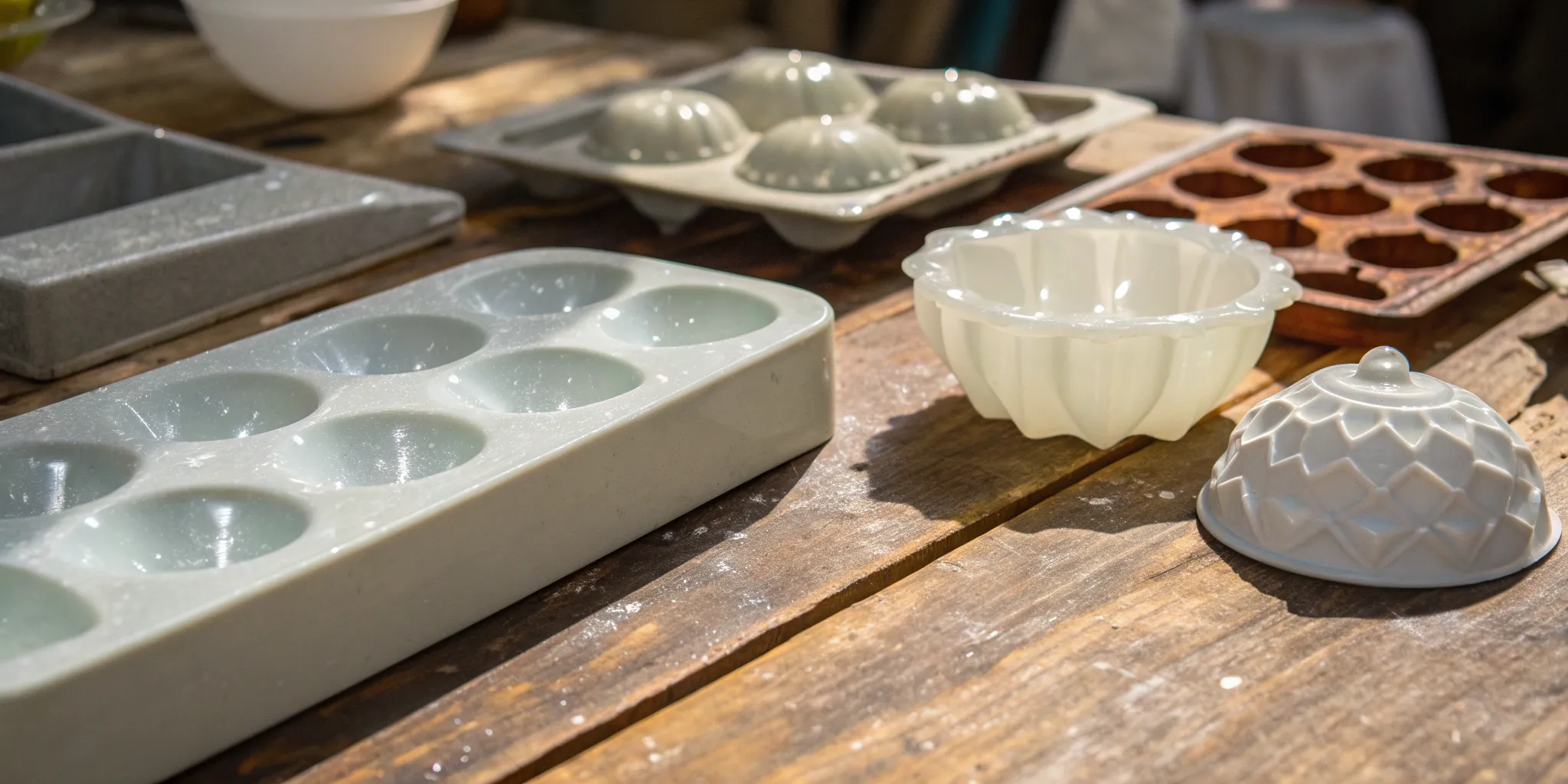 Glass slumping molds made of materials like ceramic, stainless steel, and fiber.