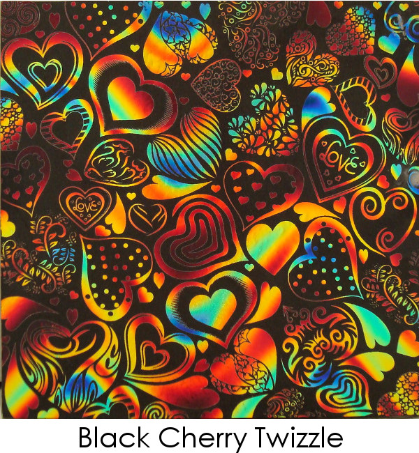 Etched Dichroic Crazy Hearts Pattern on Thin Glass COE90
