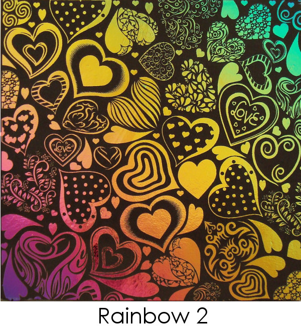 Etched Dichroic Crazy Hearts Pattern on Thin Glass COE90