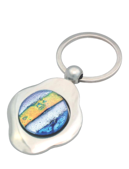 Aanraku Silver Key Ring Holder  Art Glass Supplies - Jewelry Supplies