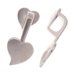 Aanraku Silver Plated Double Heart Bails