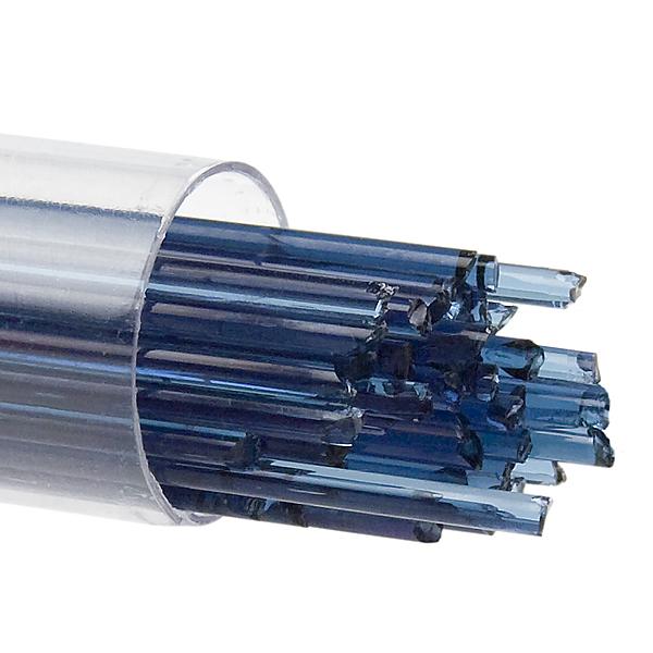 Bullseye Glass Stringers Steel Blue Transparent COE90