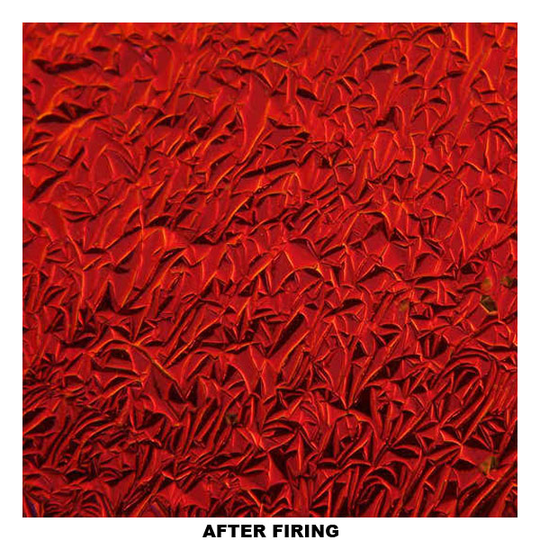 CBS Dichroic Coating Crinklized Candy Apple Red on Thin Clear  COE96