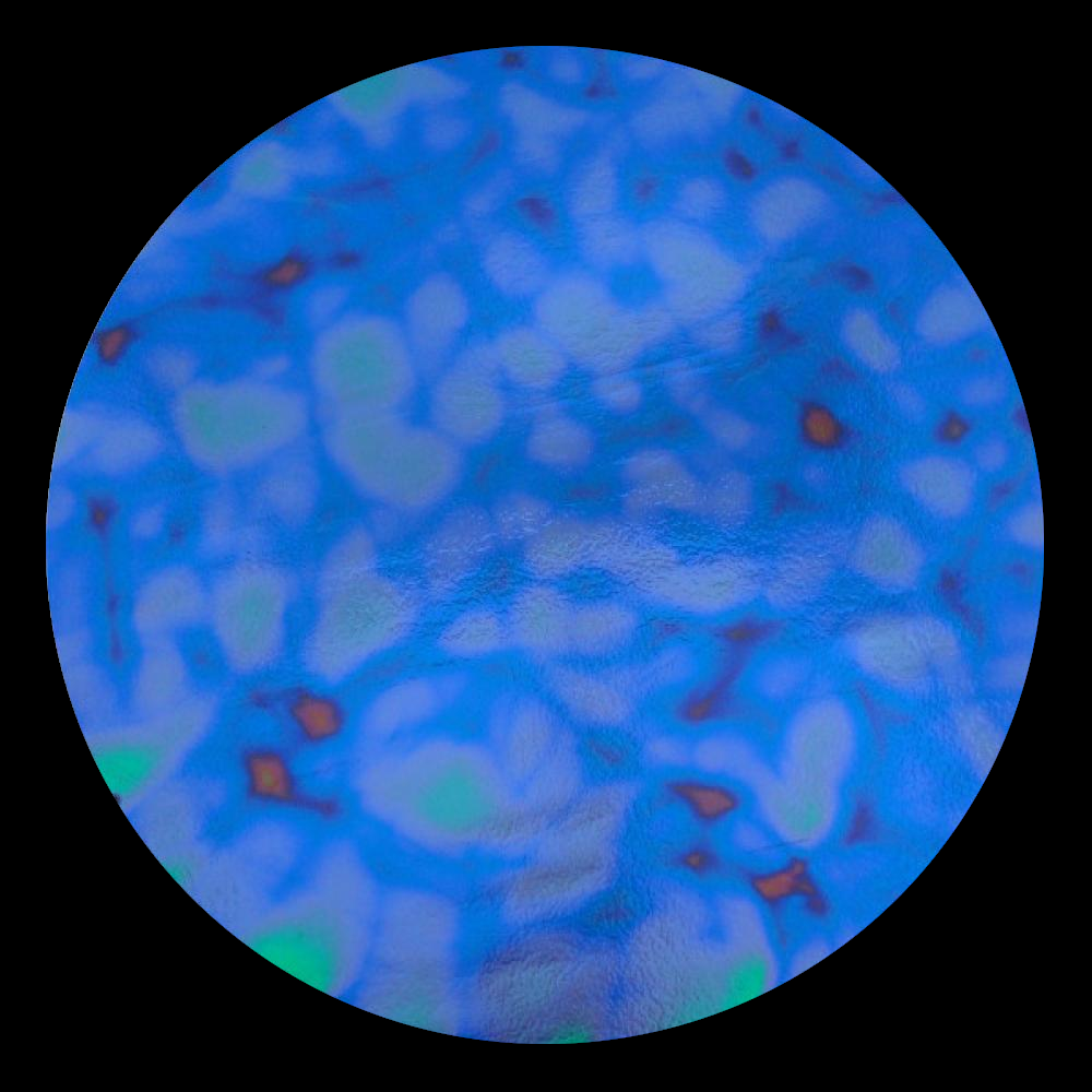 CBS Dichroic Coating Aqua Aurora Borealis Pattern on Thin Black Glass COE90