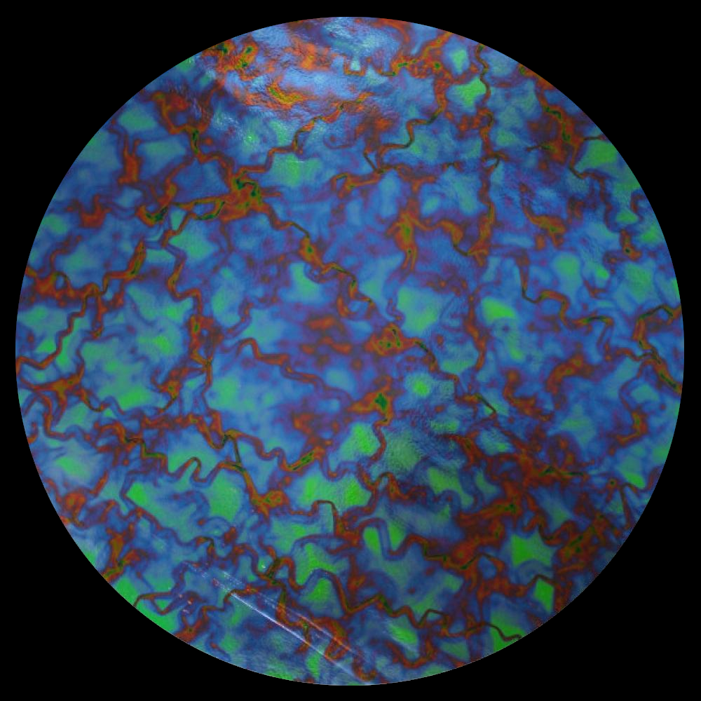 CBS Dichroic Coating Aqua Fusion Pattern on Thin Black Glass COE90