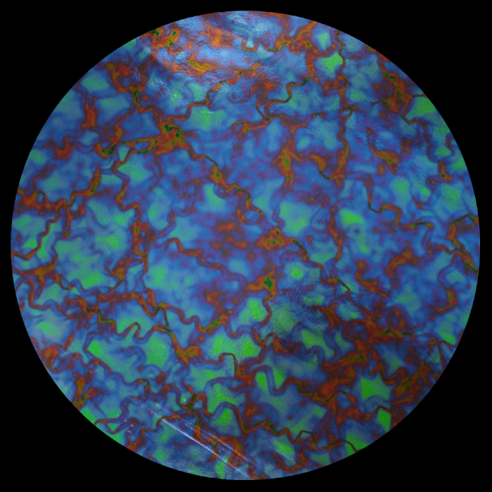 CBS Dichroic Coating Aqua Fusion Pattern on Thin Black Glass COE96