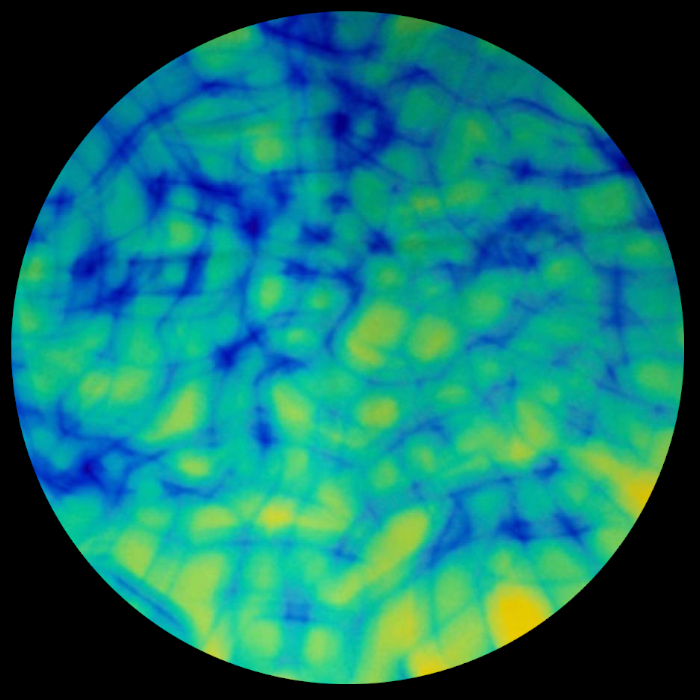 CBS Dichroic Coating Blue/ Gold Aurora Borealis Pattern on Thin Clear Glass COE96