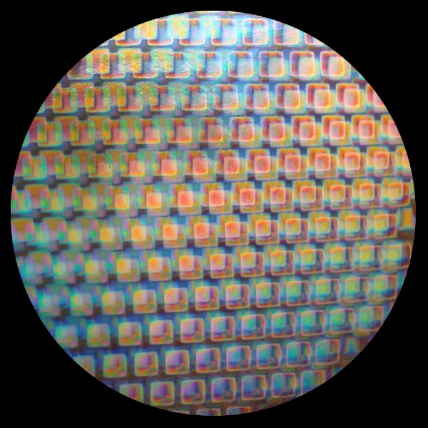 CBS Dichroic Coating Boxes 2 Pattern on Thin Black  Glass COE96