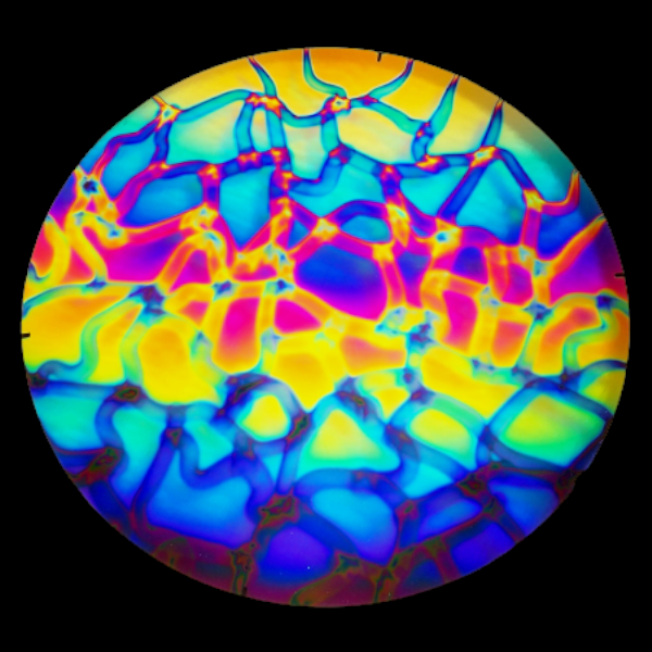 CBS Dichroic Coating Cool Lava Pattern on Black Ripple Glass COE90