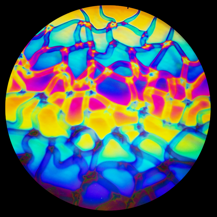 CBS Dichroic Coating Cool Lava Pattern on Black Ripple  Glass COE96