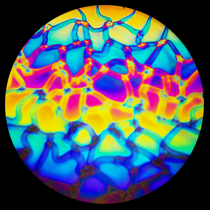 CBS Dichroic Coating Cool Lava Pattern on Thin Clear Radium  Glass COE96