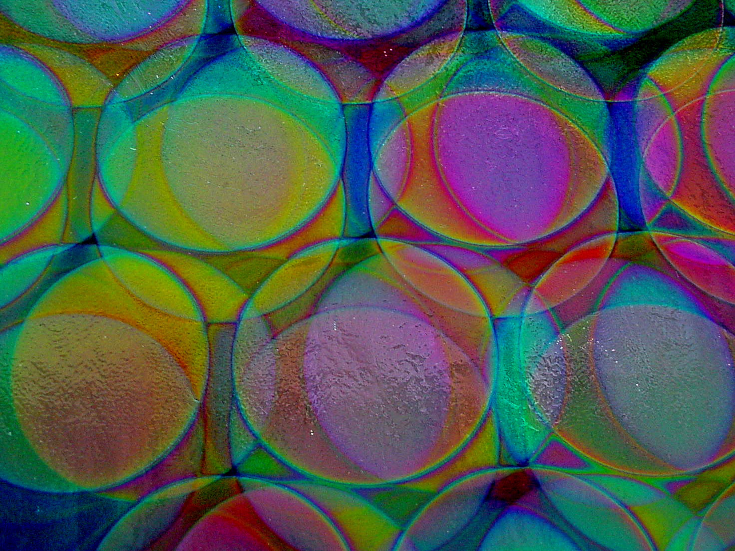 CBS Dichroic Coating Crinklized Balloons 3 Pattern on Thin Clear Glass COE90