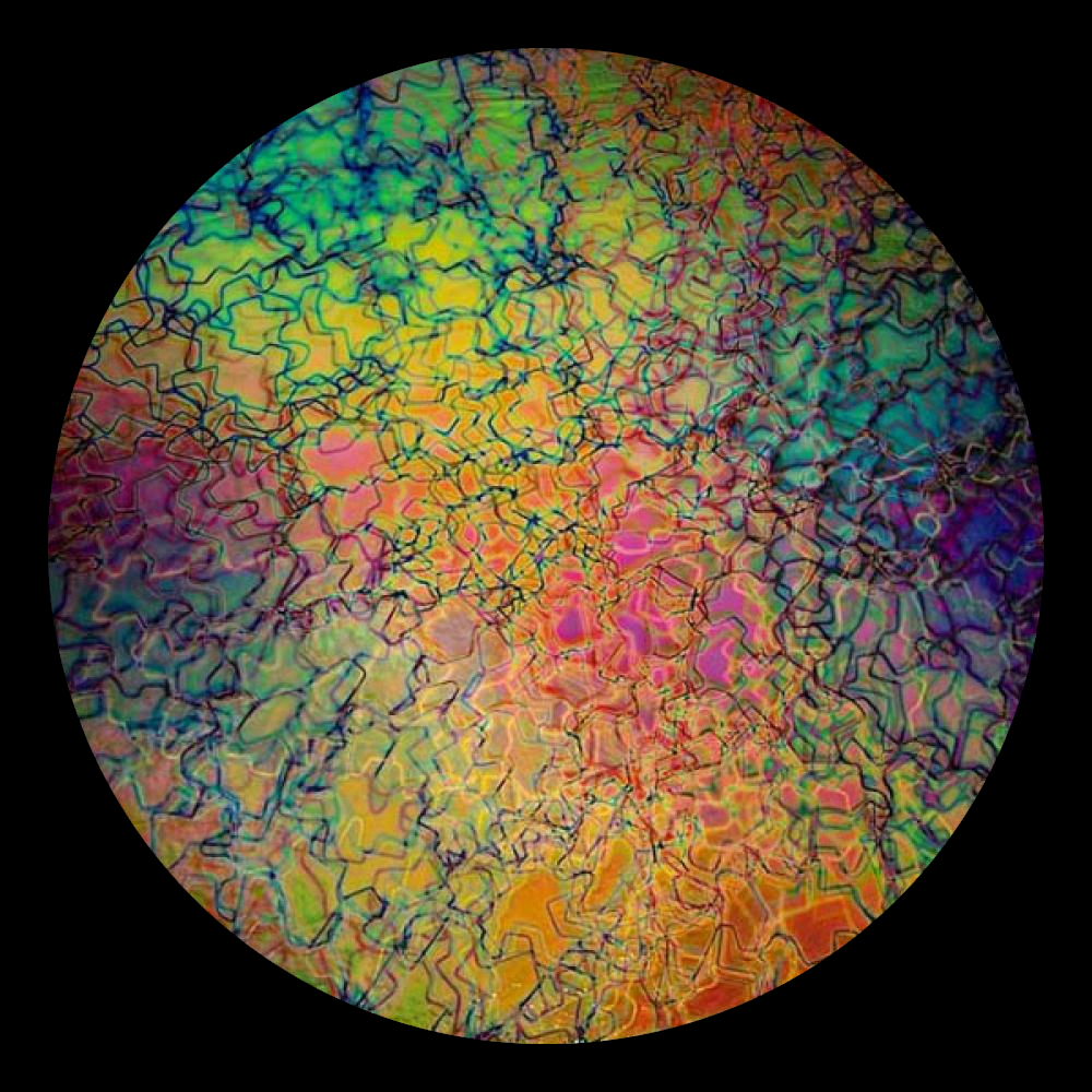 CBS Dichroic Coating Crinklized Mixture Fusion Pattern on Thin Clear Glass COE90