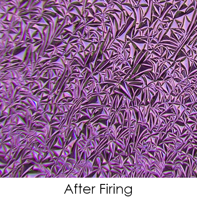 CBS Dichroic Coating Crinklized Purple on Thin Black Glass COE90