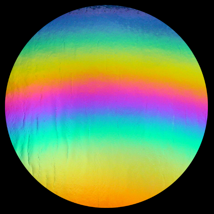 CBS Dichroic Coating Crinklized Rainbow 2 on Thin Black Glass COE90