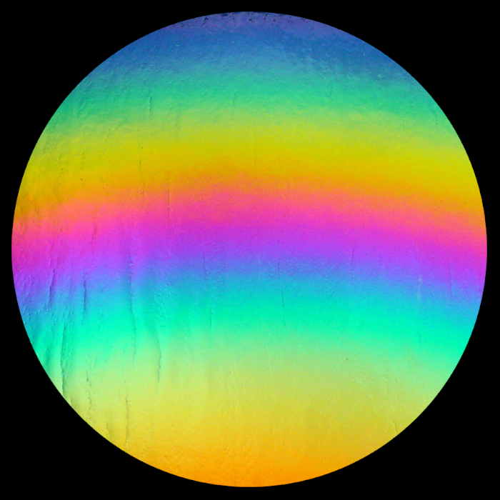 CBS Dichroic Coating Crinklized Splinter Rainbow on Thin Black  COE96