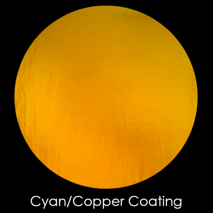 CBS Dichroic Coating Cyan/ Copper Voltage Pattern on Thin Black Glass COE90