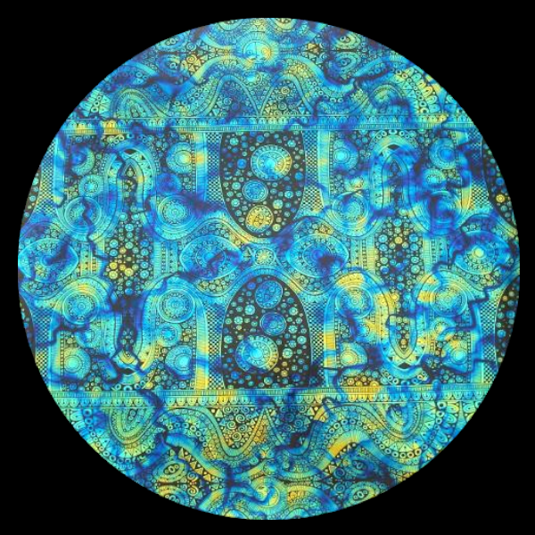CBS Dichroic Coating Cyan/ Copper Fusion with Stell Original Pattern Glass COE96