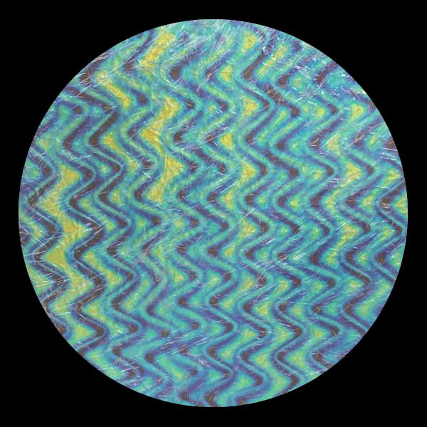 CBS Dichroic Coating Cyan/ Copper Twizzle Pattern on Clear Bits Glass COE90