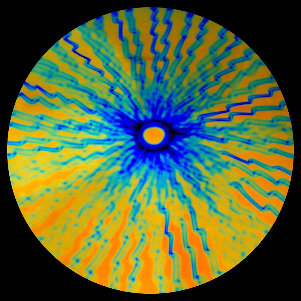 CBS Dichroic Coating Cyan/ Copper Voltage Pattern on Thin Clear Glass COE90