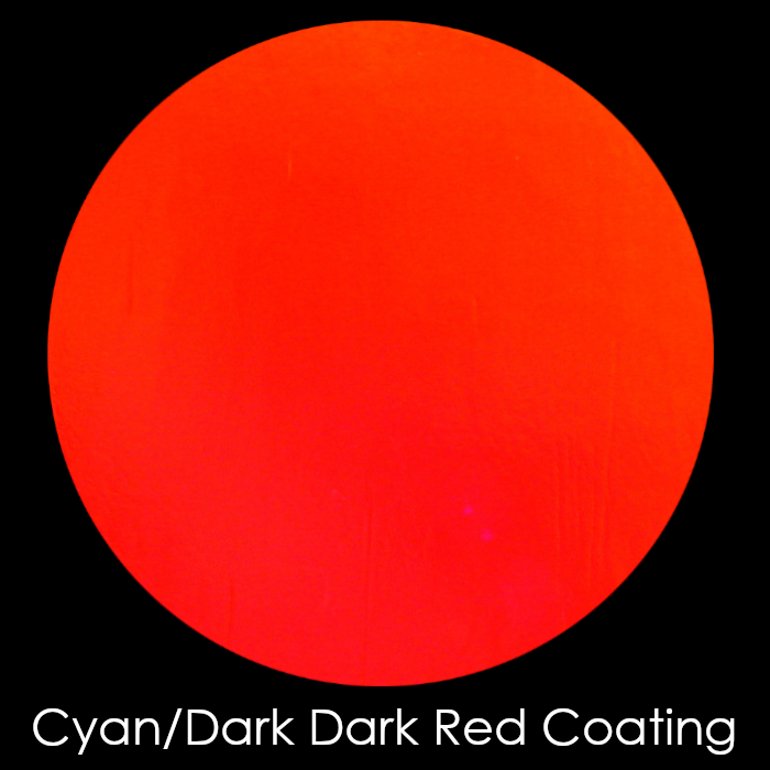 CBS Dichroic Coating Cyan/ Dark Dark Red on Clear Ripple  COE96