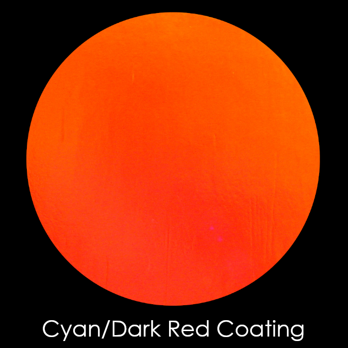 CBS Dichroic Coating Cyan/ Dark Red on Clear Ripple Glass COE96