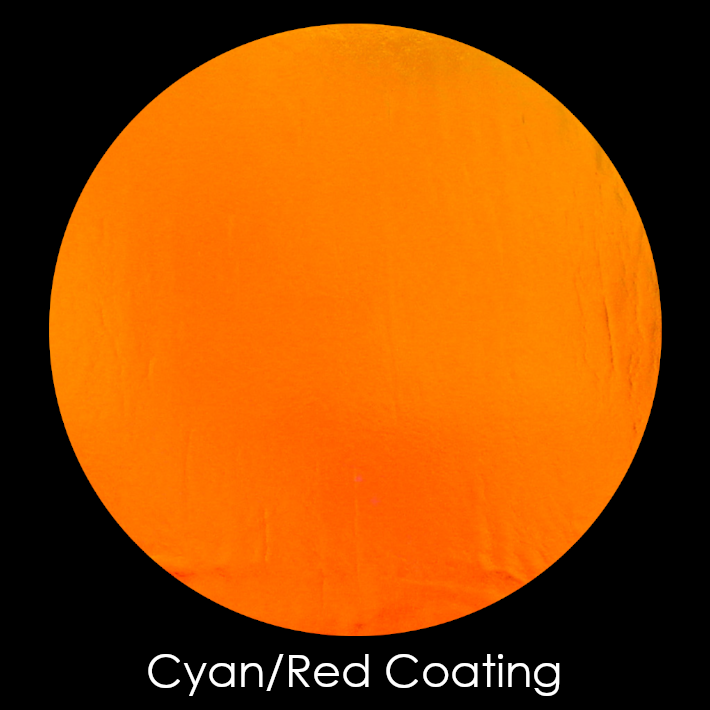 CBS Dichroic Coating Cyan/ Red on Black Ripple Glass COE96