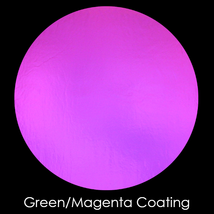 CBS Dichroic Coating Green/ Magenta Aurora Borealis Pattern on Thin Clear Glass COE90