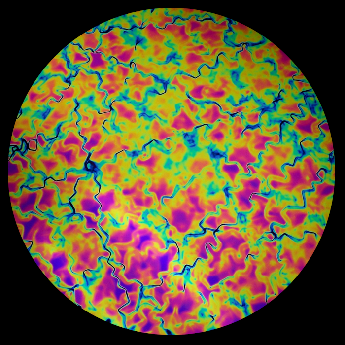 CBS Dichroic Coating Green/ Magenta Fusion Pattern on Thin Black  Glass COE96