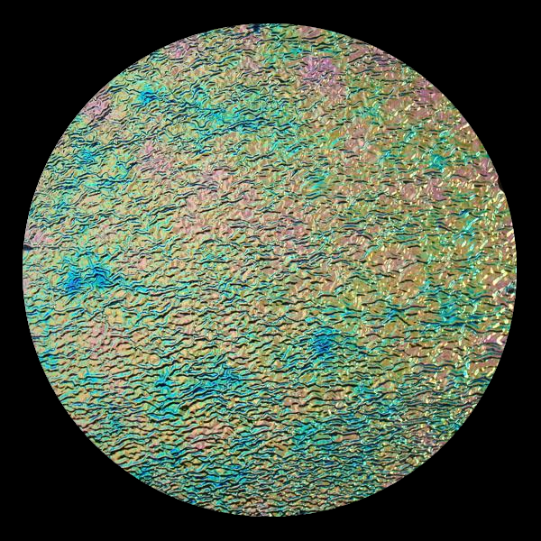 CBS Dichroic Coating Green/ Pink Aurora Borealis Pattern on Black Ripple Glass COE90