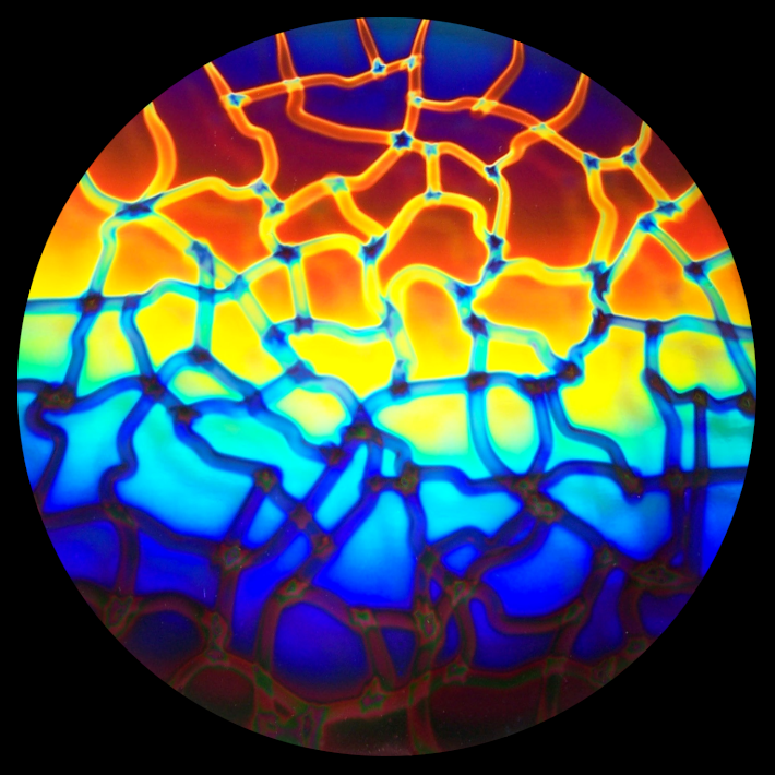 CBS Dichroic Coating Hot Lava Pattern on Thin Black Glass COE90